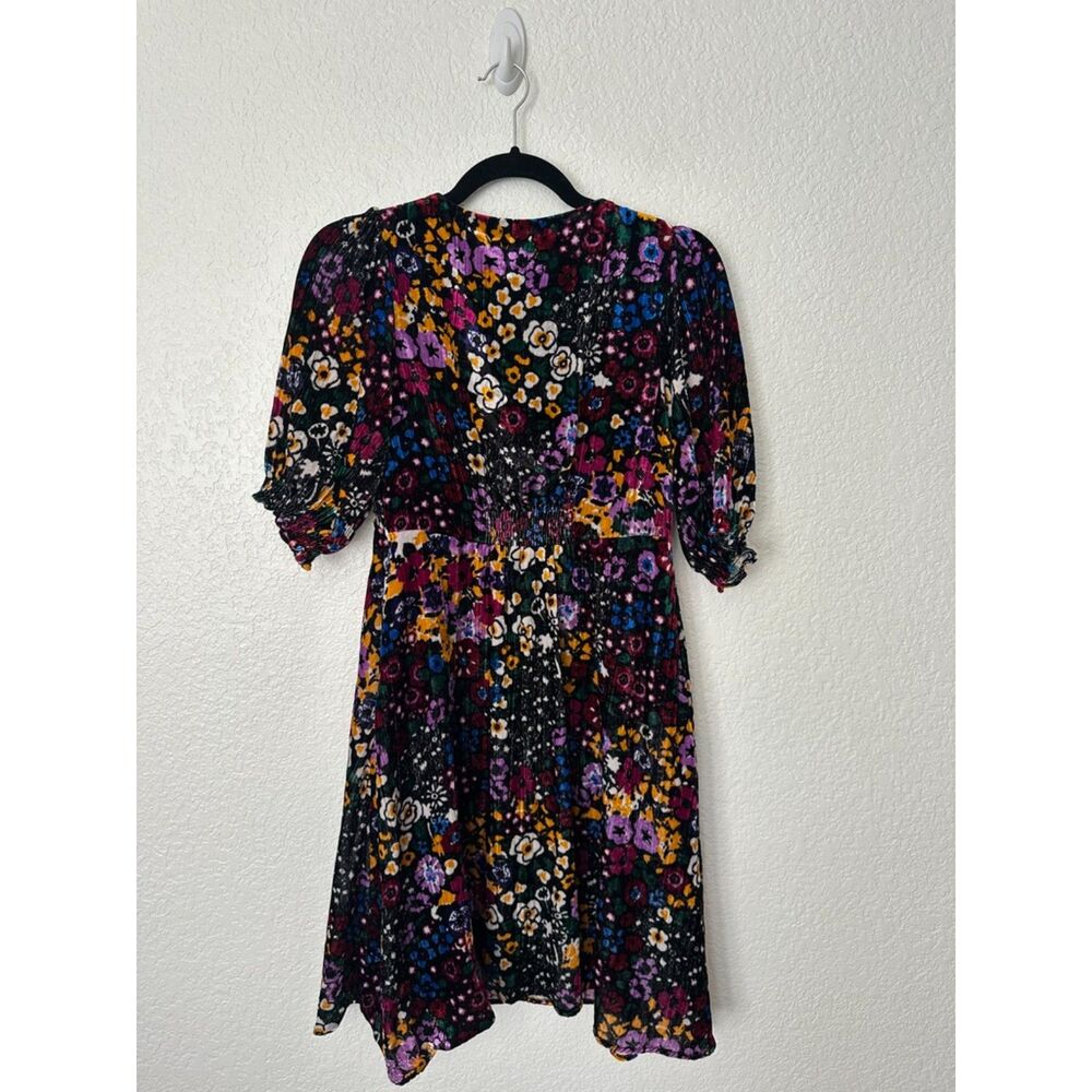 Anthropologie Francie Floral Velvet Mini Dress Size 0 - Picture 7 of 10